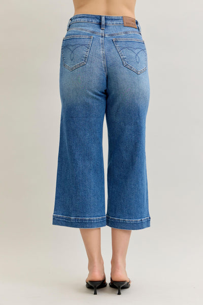 Judy Blue MR Wide Crop Vintage Pkts & Wide Hem
