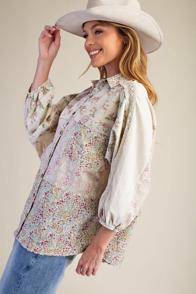 Flower Shop Button Up Top