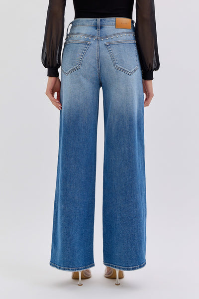 Cello HR Studded Wide Leg Jean