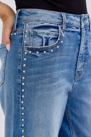 Cello HR Studded Wide Leg Jean