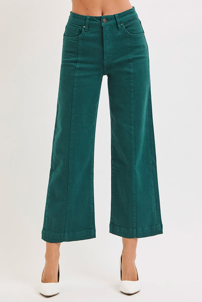 Risen Green TC HR Crop Wide Jean