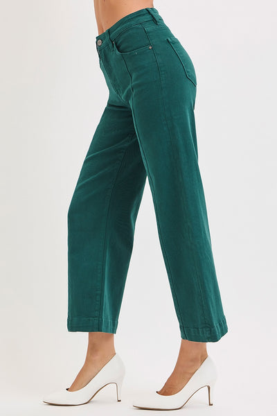 Risen Green TC HR Crop Wide Jean