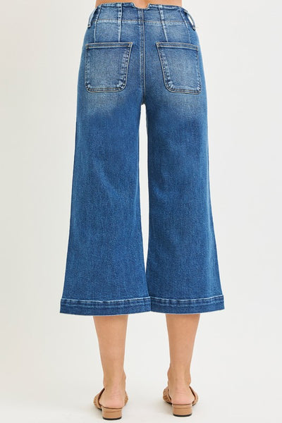 Risen HR Crop Wide Double Button Jean