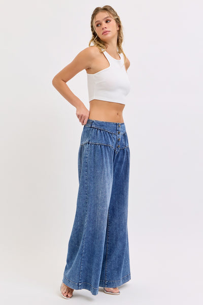 Cello Jeans 4 Button High Rise Wide Leg