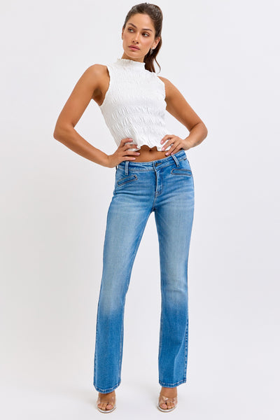 Cello Mid Rise Bootcut With Welt Pockets