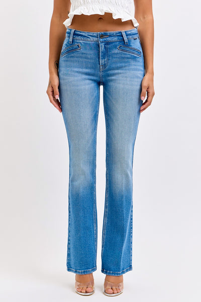 Cello Mid Rise Bootcut With Welt Pockets