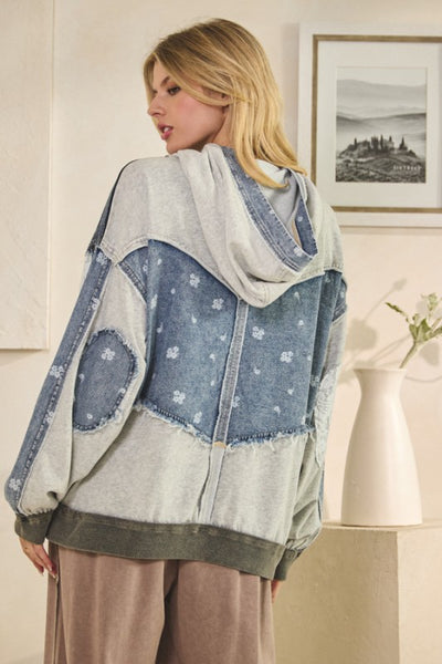 Denim & Lace Hoodie