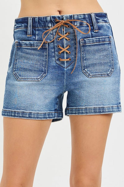 Risen HR front Tie-Up Shorts With Patch Pockets