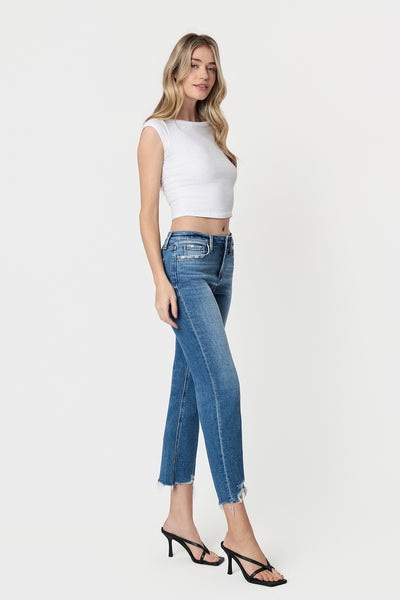 Lovervet HR Frayed Hem Crop Straight Jean