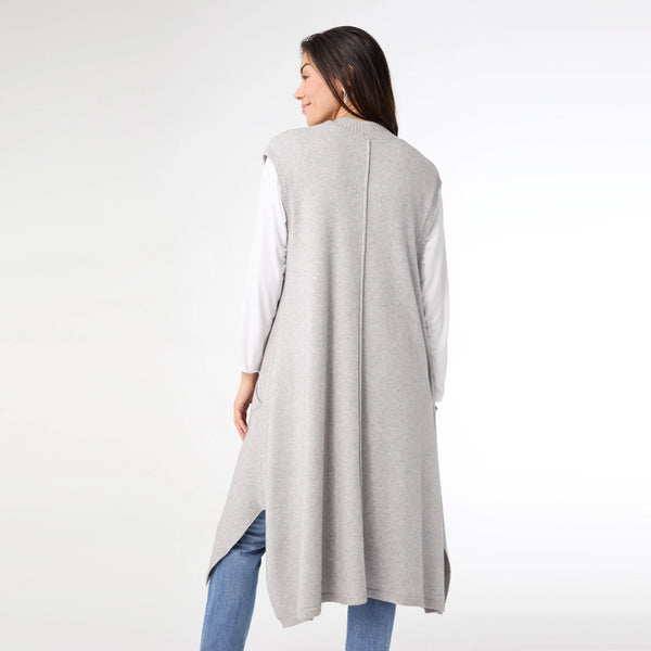 Heavenly-Luxe Contrast Rib Vest with Pockets