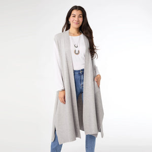 Heavenly-Luxe Contrast Rib Vest with Pockets