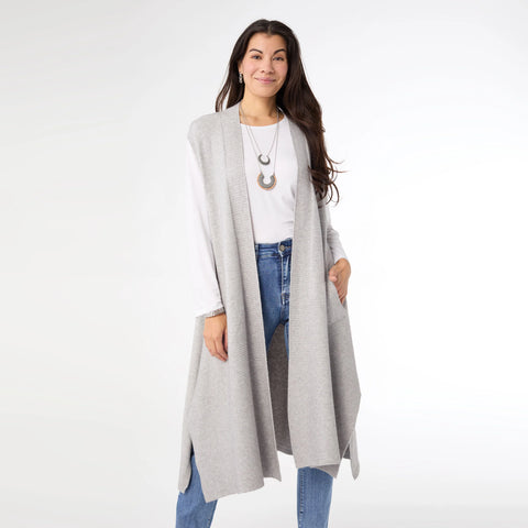 Heavenly-Luxe Contrast Rib Vest with Pockets