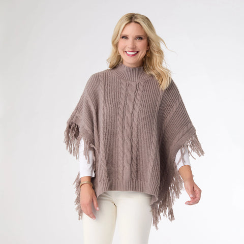 Hayes Cable Knit Poncho