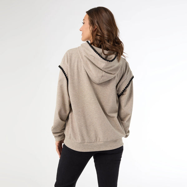 Josie Contrast Trim Hooded Sweatshirt