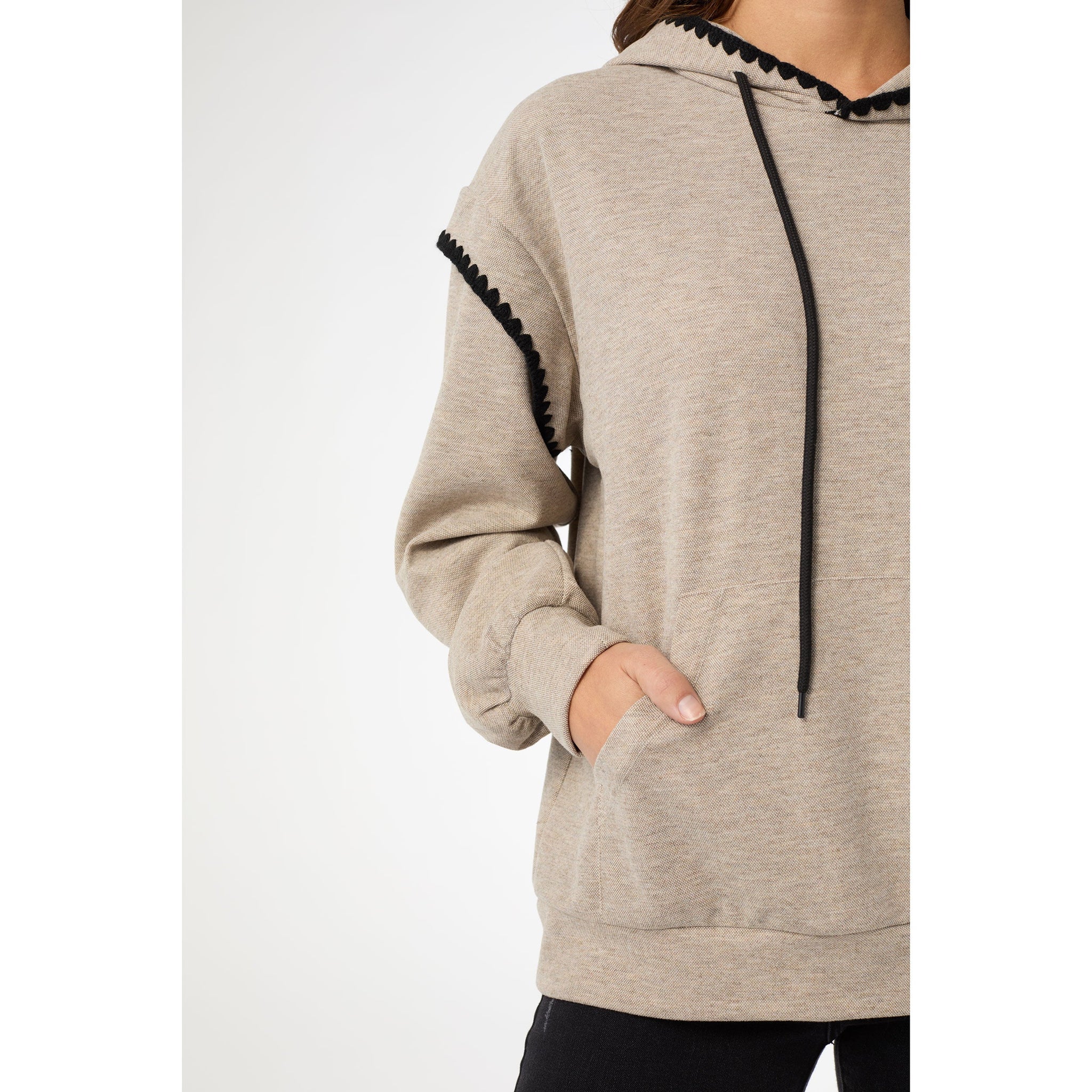 Josie Contrast Trim Hooded Sweatshirt