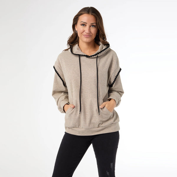 Josie Contrast Trim Hooded Sweatshirt