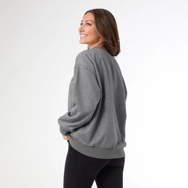 Long Sleeve Patchwork Sweatshirt - Ghost