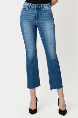 Flying Monkey Raw Distressed Hem HR Kick Flare Phenomenal Jean