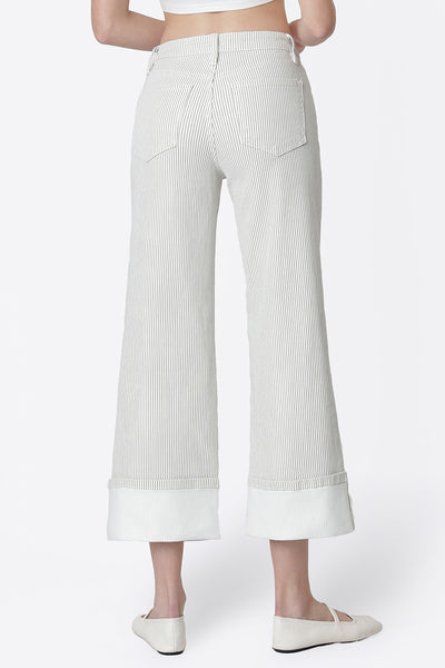 Lovervet Stripe Cuffed Crop Jean