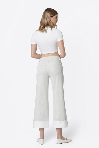 Lovervet Stripe Cuffed Crop Jean