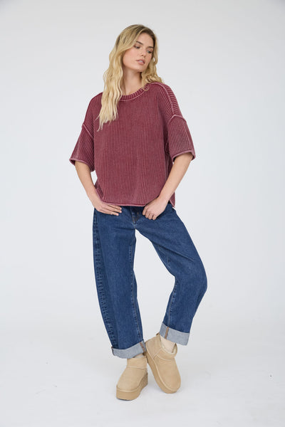 Deep Water Short Sleeve Sweater