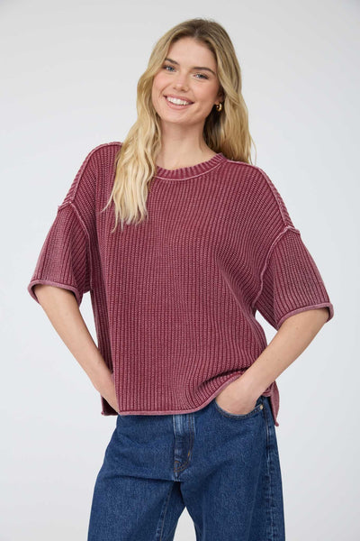 Deep Water Short Sleeve Sweater