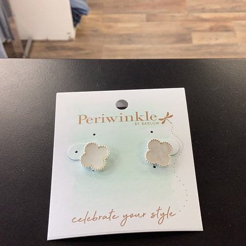 Periwinkle Silver Clover with MOP