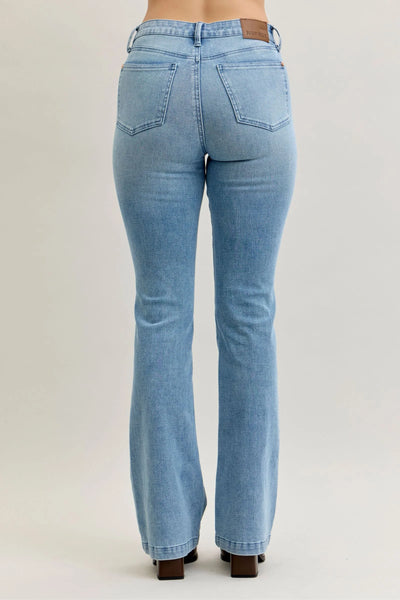 Judy Blue MR Bootcut Contrast Wash & Front Patch Pocket Jean
