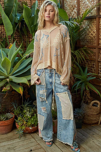 Summer Stars Open Knit Pullover