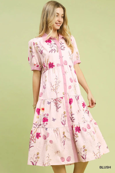 Embossed Florals Dress