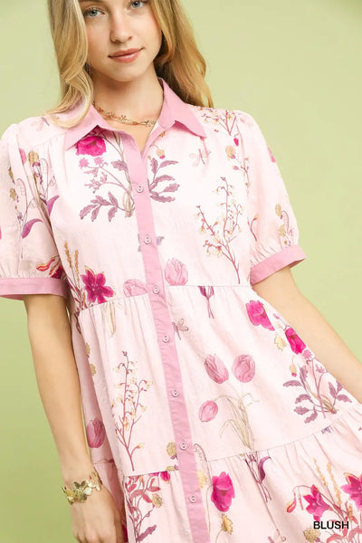 Embossed Florals Dress
