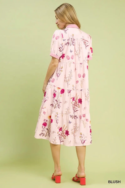 Embossed Florals Dress