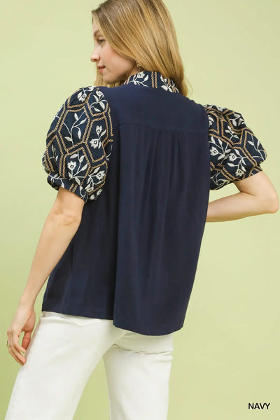 Embroidered Accents Top