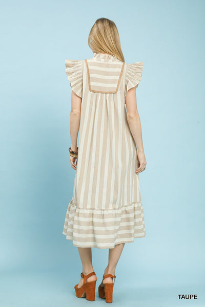 Sandy Stripes Midi Dress