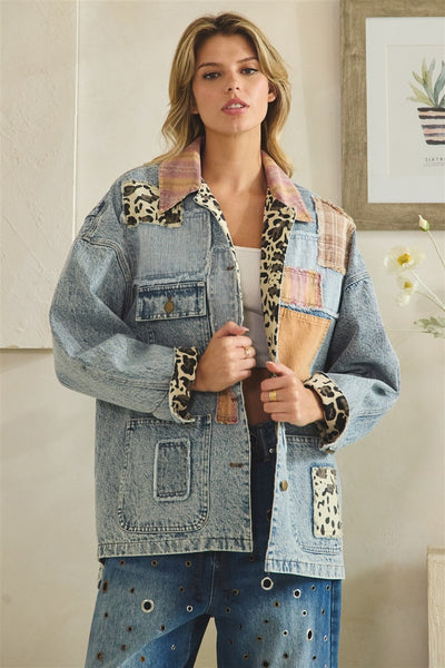 Pieced Together Denim Jacket