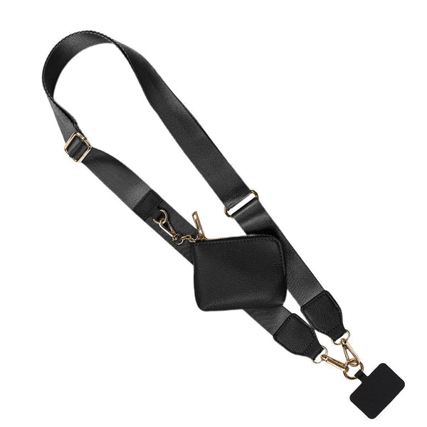Clip & Go Strap -  Solid Black w/Gold hardware