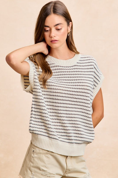 Lined Up Sweater Top