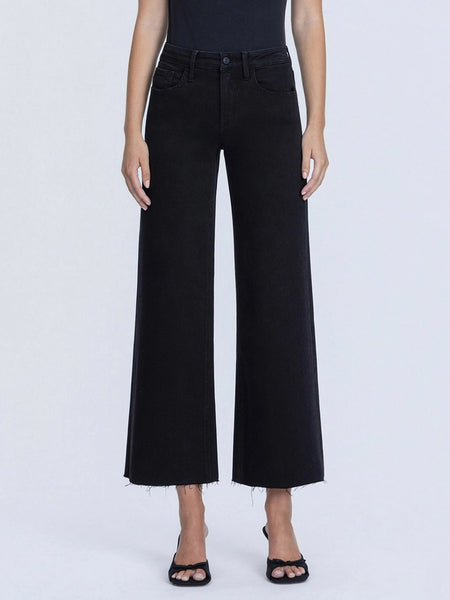 Lovervet HR Raw Hem Crop Wide Leg Jean