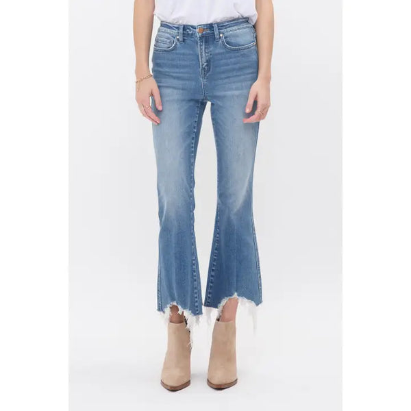 MICA HR Crop Flare With Uneven Hem Jean