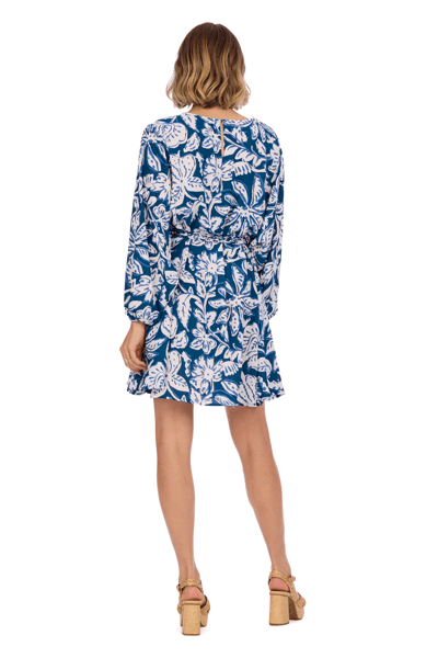Dutton Flounce Dress Navy by Mud Pie