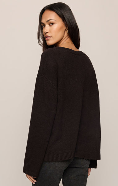 Z Supply Cozy Moment Cardigan-Dark Roast