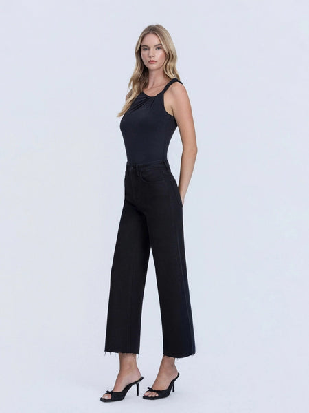 Lovervet HR Raw Hem Crop Wide Leg Jean