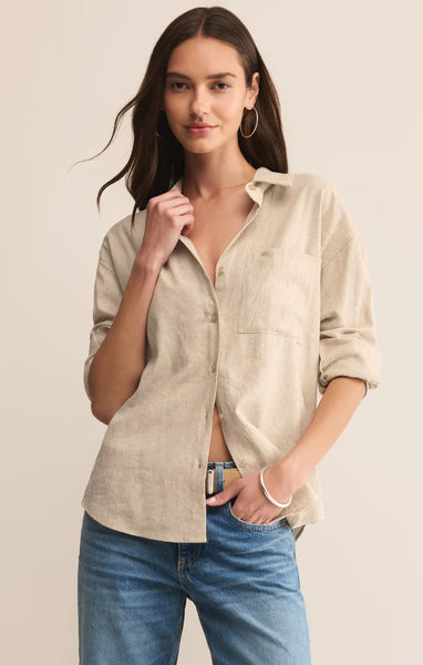 Z Supply Alfie Linen Button Up Shirt