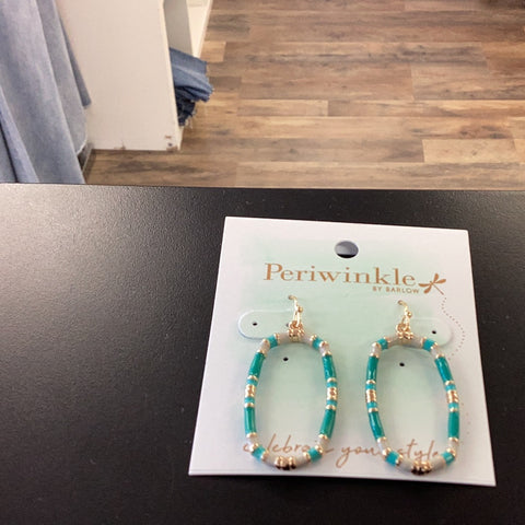 Periwinkle Turquoise Enamel Drop Earring