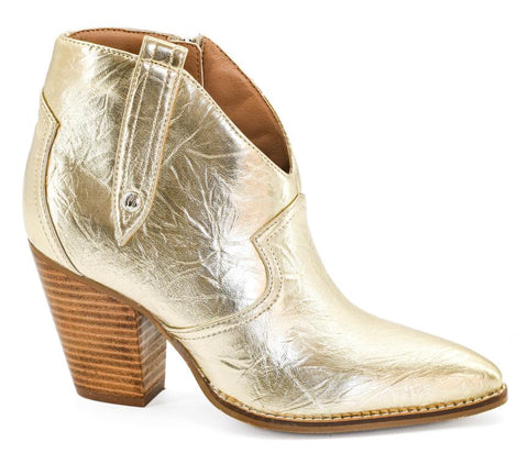 Corkys 'Bar Hoppin' in Gold Wrinkle Bootie