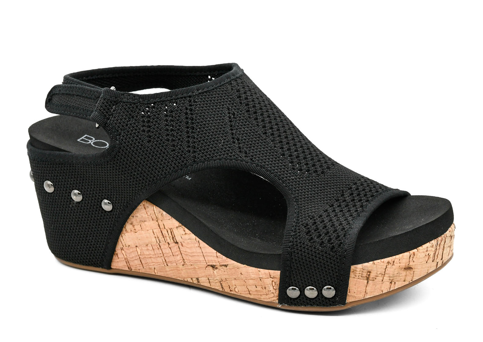 Corkys Carley Wedge in Black Knit