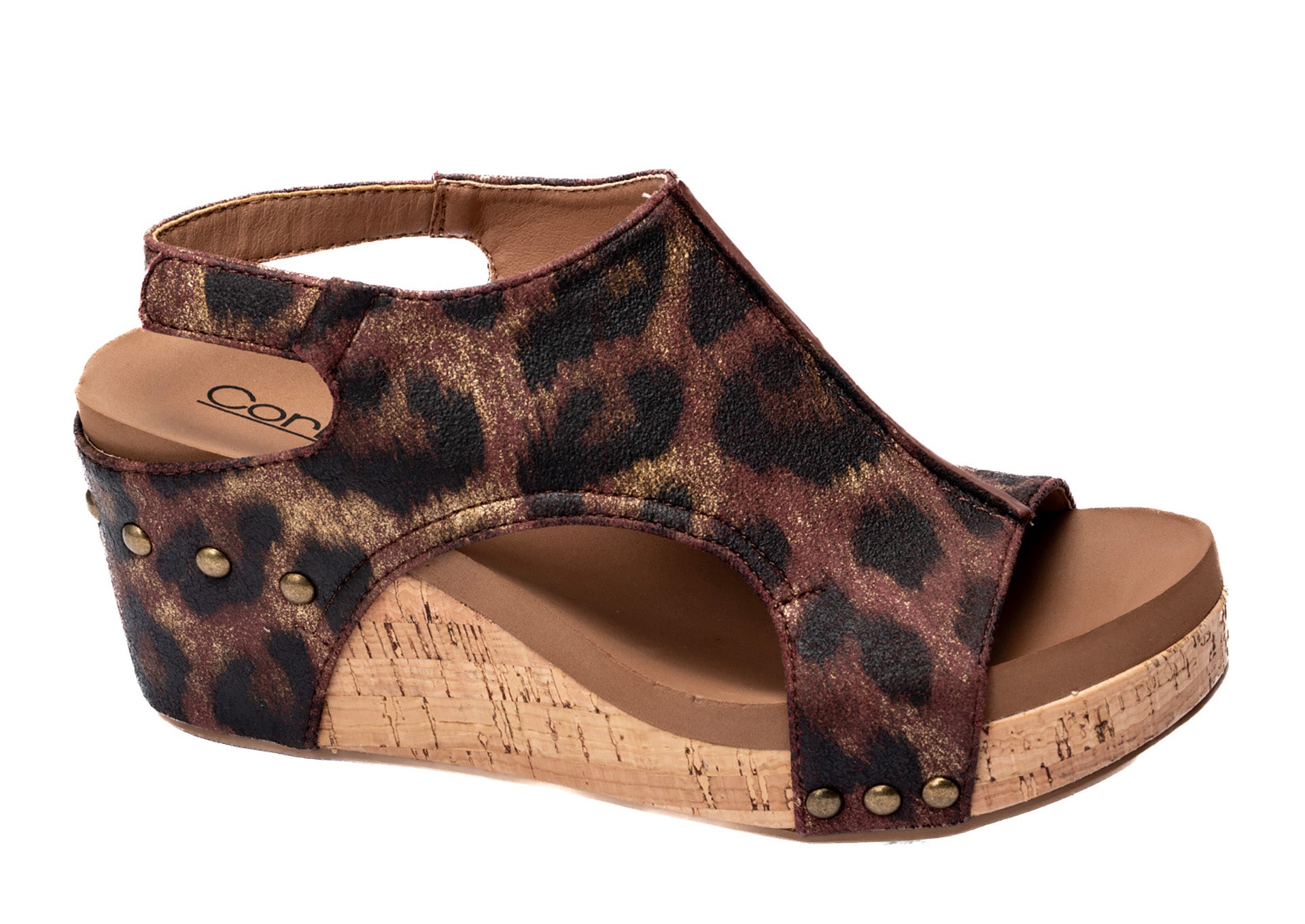 Corkys Carley Wedge in Tan Leopard