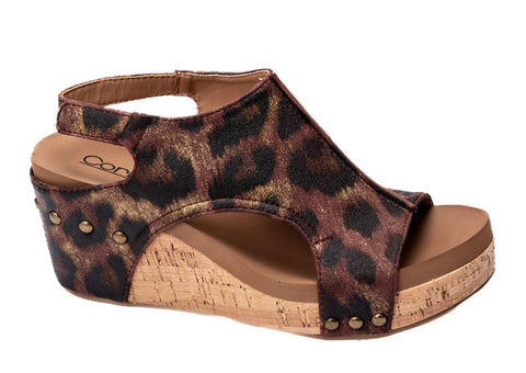 Corkys Carley Wedge in Tan Leopard