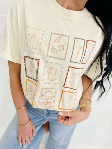 Fall Season Stamps Graphic Tee
