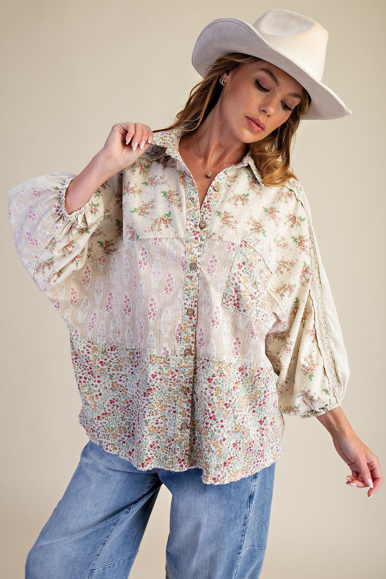 Flower Shop Button Up Top